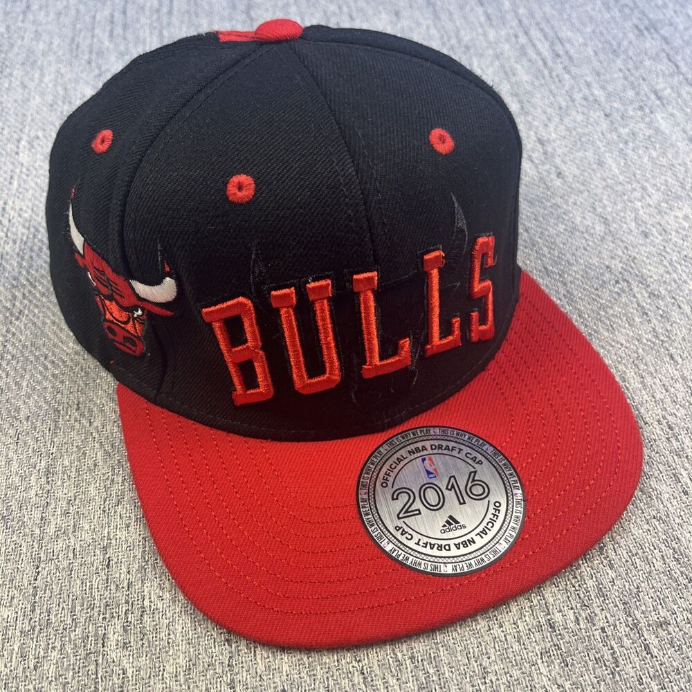 Vintage Chicago Bulls Hat Cap Snap Back NBA 2016 Draft Adidas